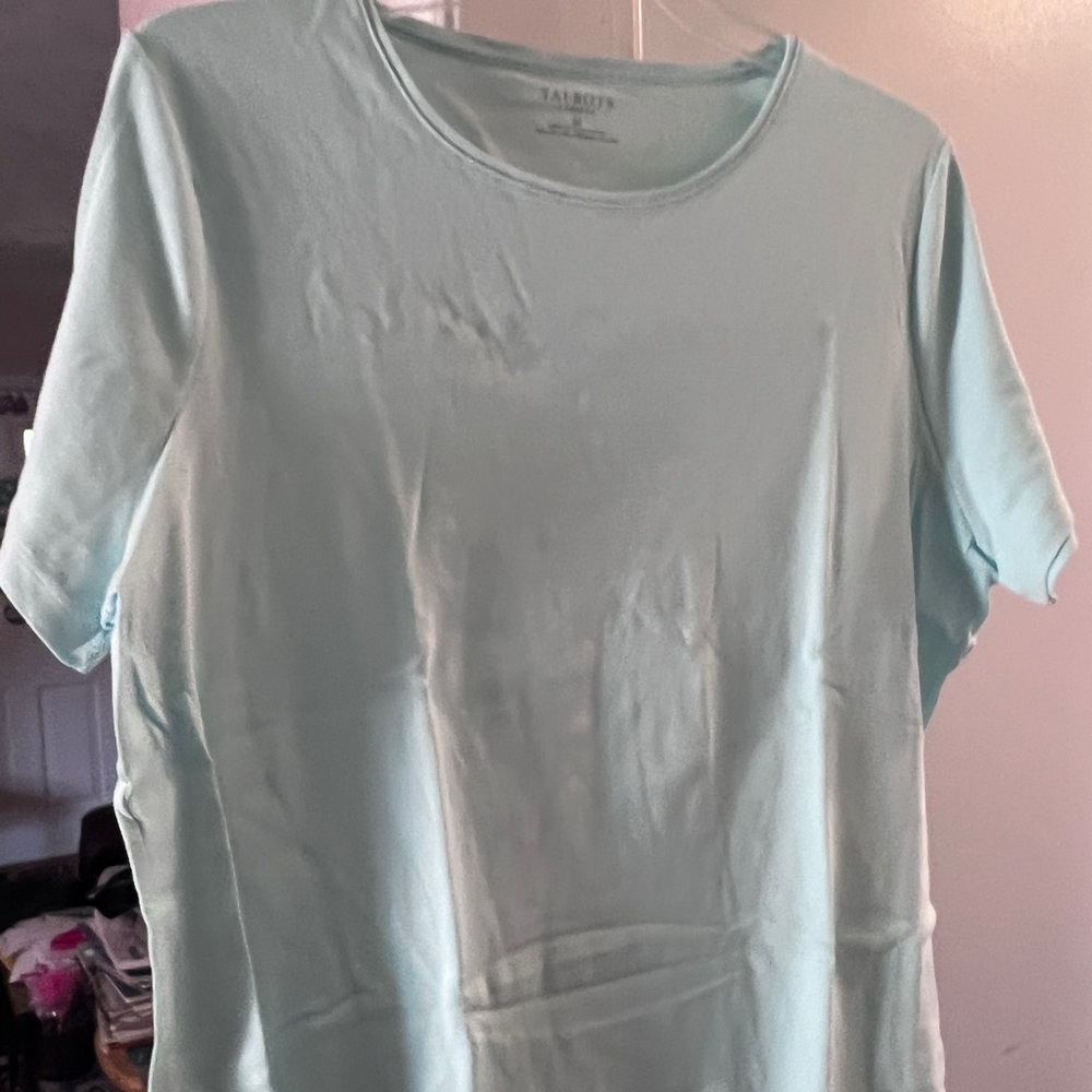 Talbots cotton Tshirt. Pale Aqua. Women’s size 3X.